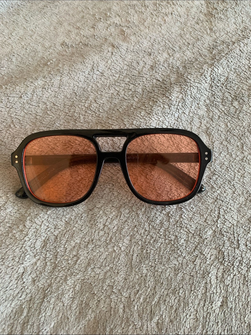 4/$30 Black Frame Sunglasses with Orange Lenses